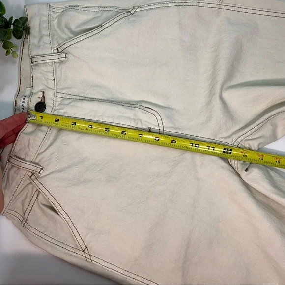 PacSun Wide Leg Carpenter Ultra High Waist Cream Color Jeans Size 27 - Picture 10 of 16